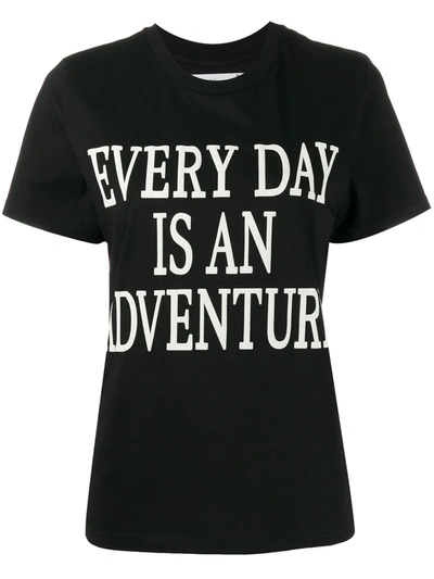Alberta Ferretti Every Day Is An Adventure Print T-shirt In Black
