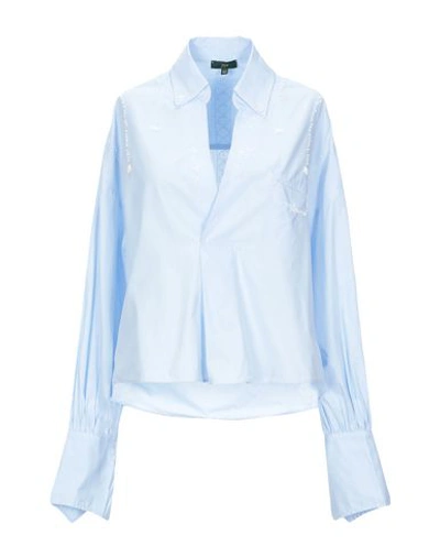 Jejia Solid Color Shirts & Blouses In Azure