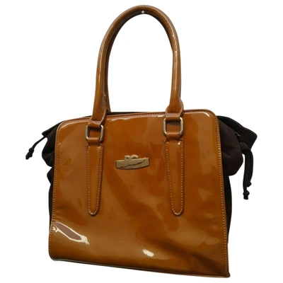 Pre-owned Romeo Gigli Brown Patent Leather Handbag