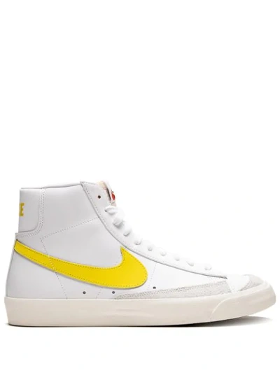 Nike Blazer Mid '77 Vintage Suede-trimmed Leather High-top Sneakers In White