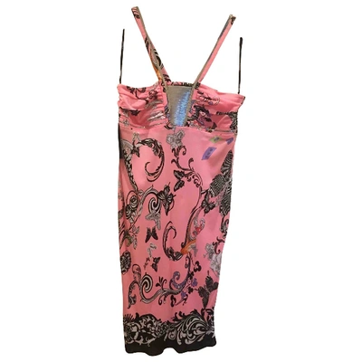 Pre-owned Versace Silk Mid-length Dress In Pink