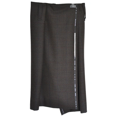 Pre-owned Balenciaga Wool Mid-length Skirt In Brown
