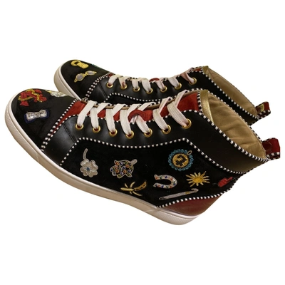 Pre-owned Christian Louboutin Louis Black Leather Trainers