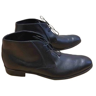 Pre-owned Ermenegildo Zegna Leather Boots In Black