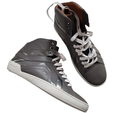 Pre-owned Bally Leather High Trainers In Grey