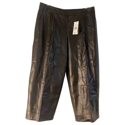 Pre-owned Club Monaco Leather Trousers In Black
