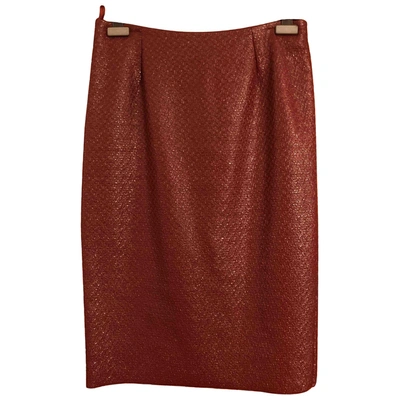 Pre-owned Pinko Mid-length Skirt In Burgundy