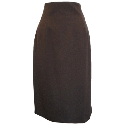 Pre-owned Allegri Wool Mid-length Skirt In Brown