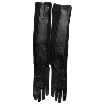 LOUIS VUITTON M75555 apparel logo Glove gloves Leather Black