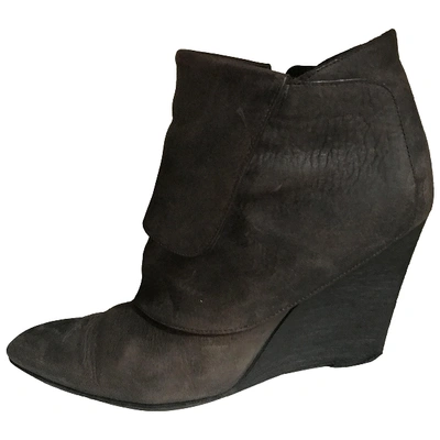 Pre-owned Givenchy Leather Ankle Boots In Brown
