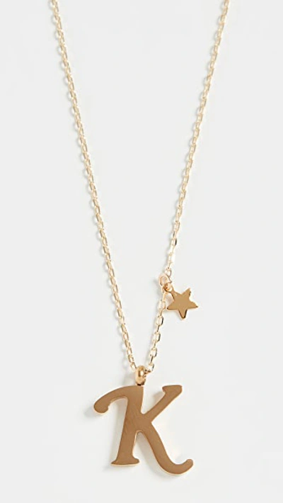 Shashi Letter Pendant With Star Charm In K