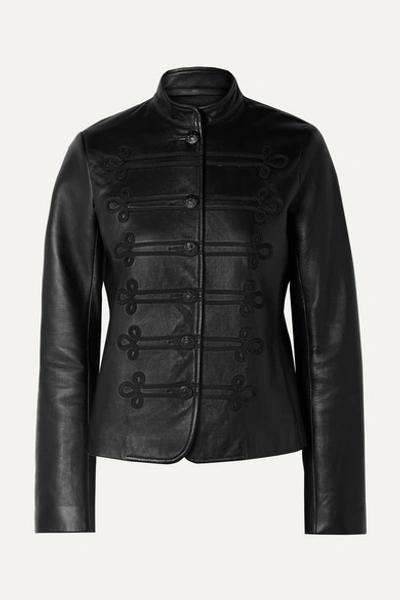 Nili Lotan Jules Lambskin Leather Band Jacket In Black