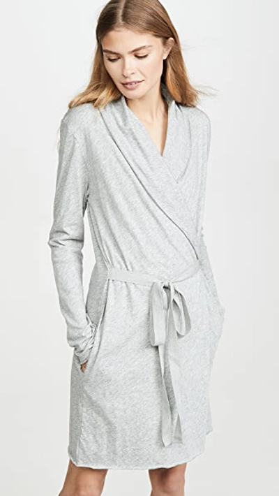 Skin Wrap Dressing Gown In Heather Grey