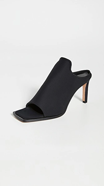 Tibi Andre Lycra Mules In Black