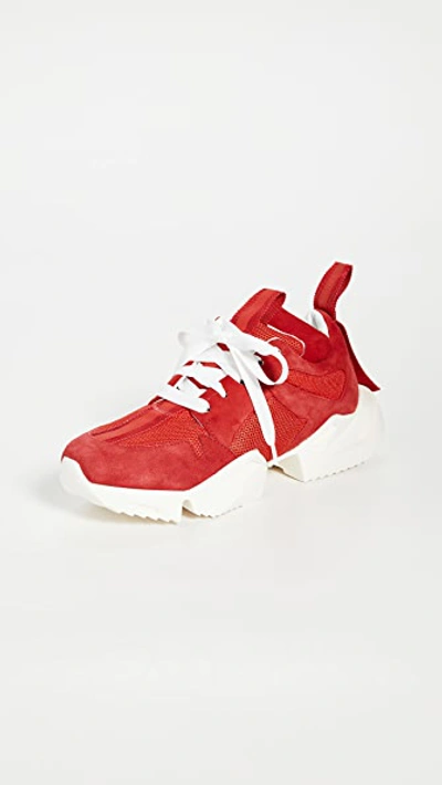 Ben Taverniti Unravel Project Double Tongue Sneakers In Red