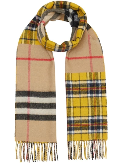 Burberry Patchwork Vintage Check Scarf In Neutrals