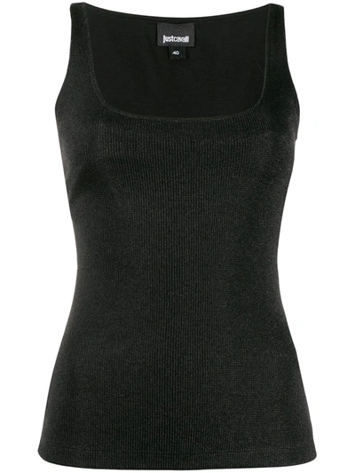 Just Cavalli Fitted Tank Top In Black