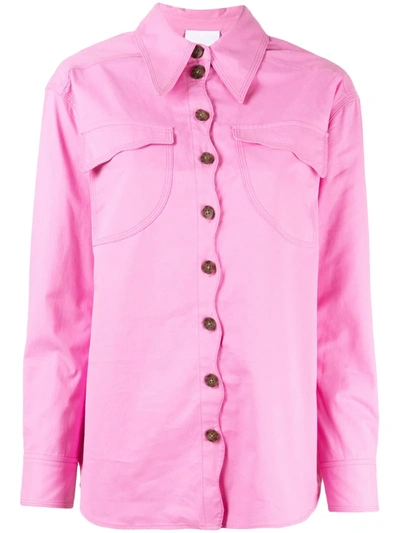 Acler Tana Denim Shirt In Pink