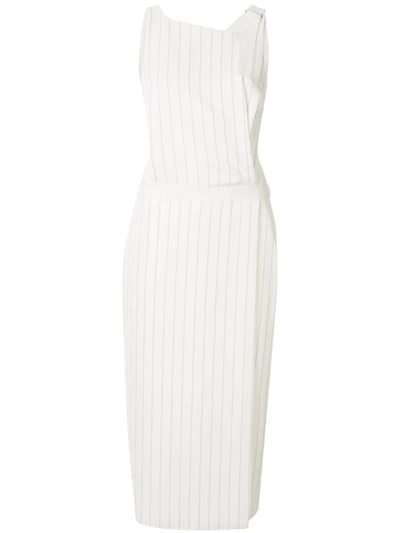 Dion Lee Pinstripe Utility Dress In White