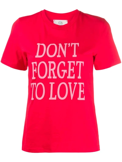 Alberta Ferretti Slogan Print T-shirt In Red