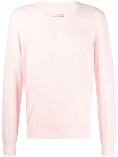 Maison Margiela Crew Neck Jumper In Pink