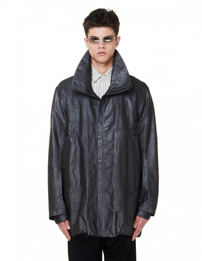 Isaac Sellam Reflective Leather Detorne Jacket In Grey