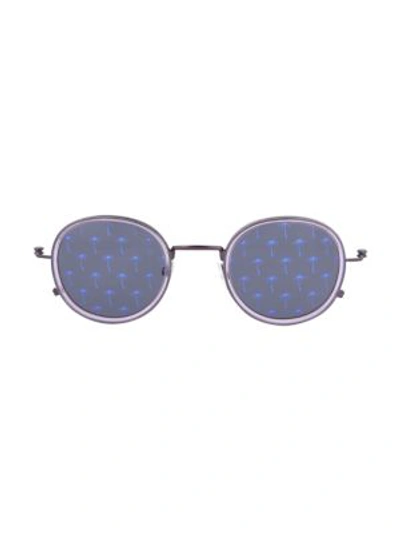 Tomas Maier 49mm Round Core Sunglasses In Violet