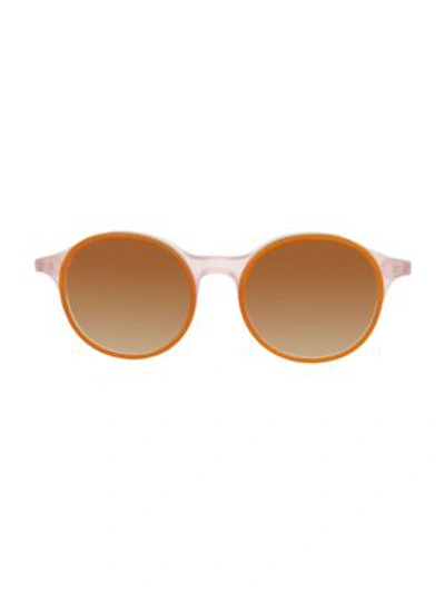 Tomas Maier Women's 49mm Round Core Sunglasses In Orange Pink