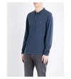Allsaints Reform Cotton-piqué Polo Shirt In Lead Blue