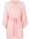 Onia Triangle-print Kimono-sleeve Robe Cover-up In Tahiti Pink