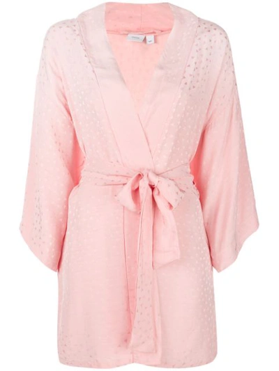 Onia Triangle-print Kimono-sleeve Robe Cover-up In Tahiti Pink