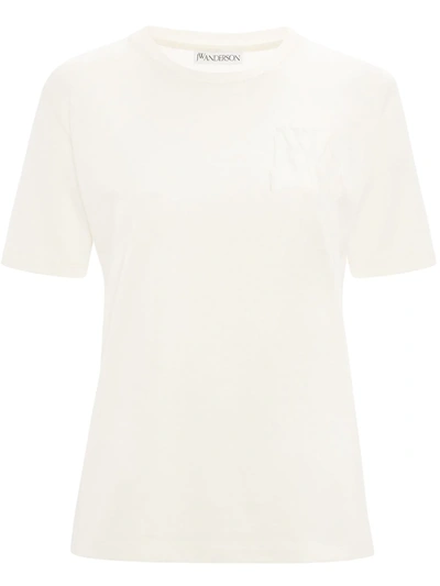 Jw Anderson Embroidered Cotton-jersey T-shirt In White