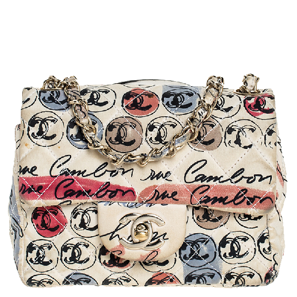 Pre-owned Chanel White Nylon Cc Rue Cambon Mini Crossbody Flap Bag ...