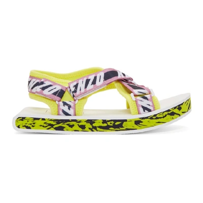 Kenzo Yellow Polyester Sandals In 33pastelpin