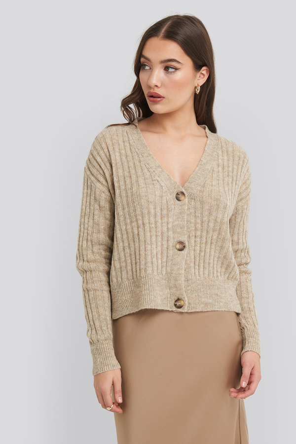 beige button up cardigan