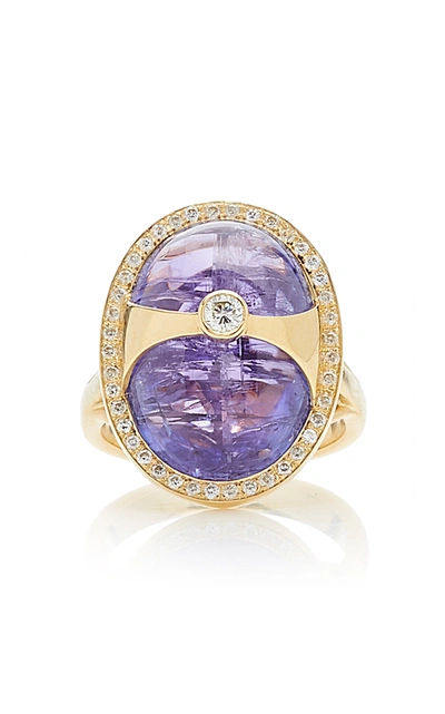 Yi Collection Eos 18k Gold And Tanzanite Ring In Purple