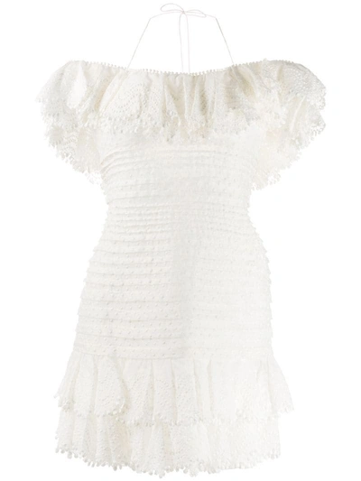 Zimmermann Super Eight Corded Mini Dress In White