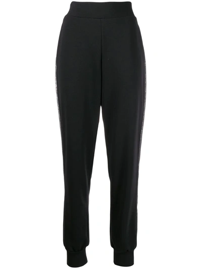 No Ka'oi Side Glitter Stripe Track Trousers In Black