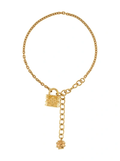 Kasun London Padlock Charm Bracelet In Gold