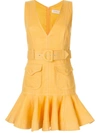 Zimmermann Super Eight Safari Mini Dress In Yellow