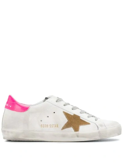 Golden Goose Superstar Low Top Trainers In White/ Fluo