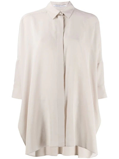 Agnona 3/4 Sleeve Loose-fit Shirt In Neutrals