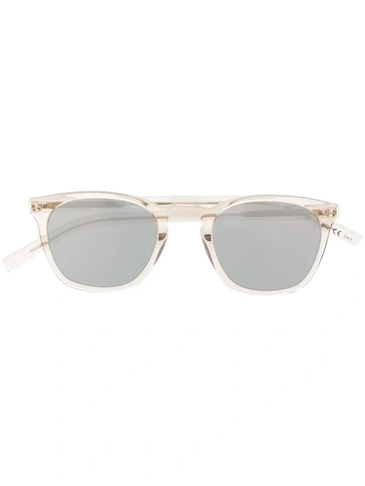 Saint Laurent Sl 281 Slim Rounded Square Sunglasses In Grey
