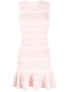 Alexander Mcqueen Scalloped Peplum Dress In Pink