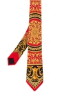 Versace Barocco Print Tie In Red