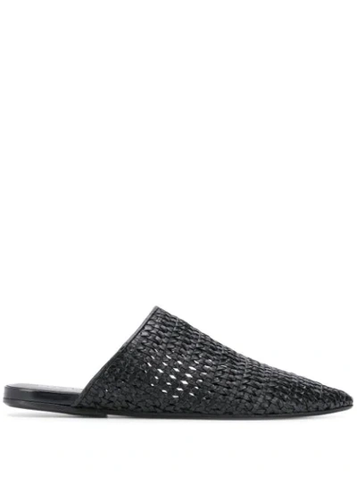 Marsèll Woven Leather Flat Slide Mules In Black