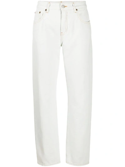 Mm6 Maison Margiela Wide-leg Cropped Jeans In White