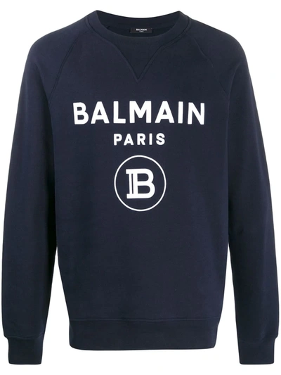 Balmain Logo Sweatshirt In Blue