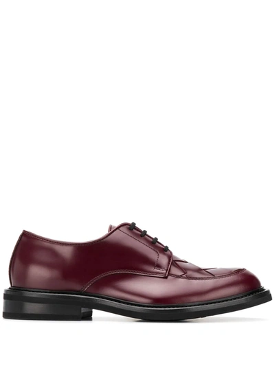 Bottega Veneta Maxi Weave Derby Shoes In Red