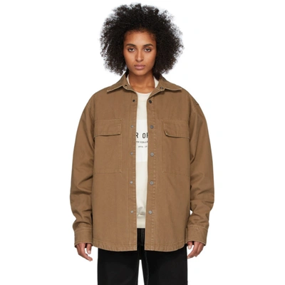 Fear Of God Brown Canvas Shirt In 811 Brick